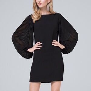 White House Black Market Pleated Sleeve Mini Dress